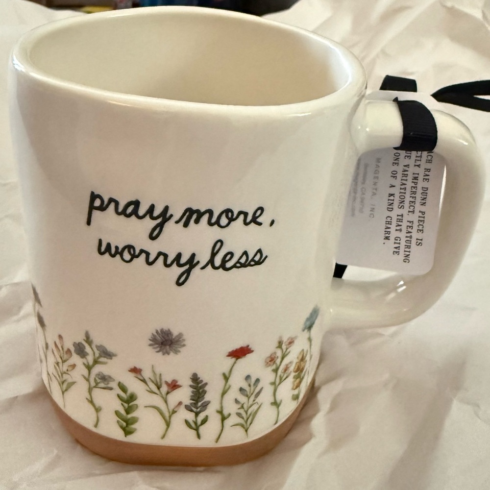 Rae Dunn PRAY MORE WORRY LESS Mug